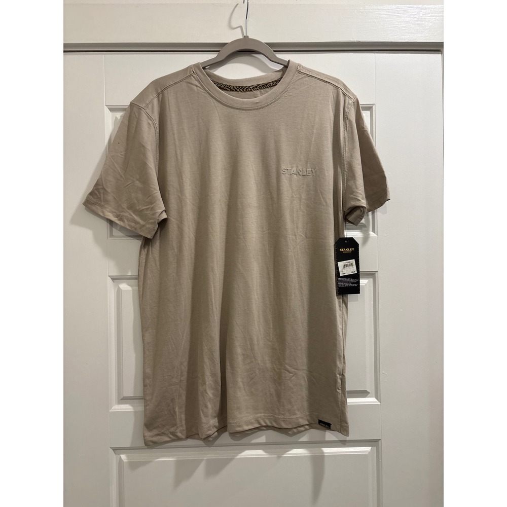 Stanley Workwear Mens Short Sleeve T-Shirt Tan Khaki Logo Tee Large NEW